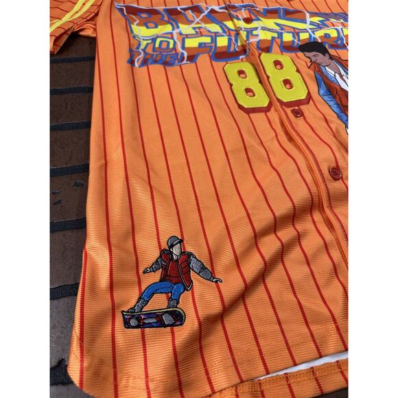 BACK TO THE FUTURE Headgear Classics Orange Baseball Jersey ~Never Worn~L XL 2XL - Picture 3 of 10